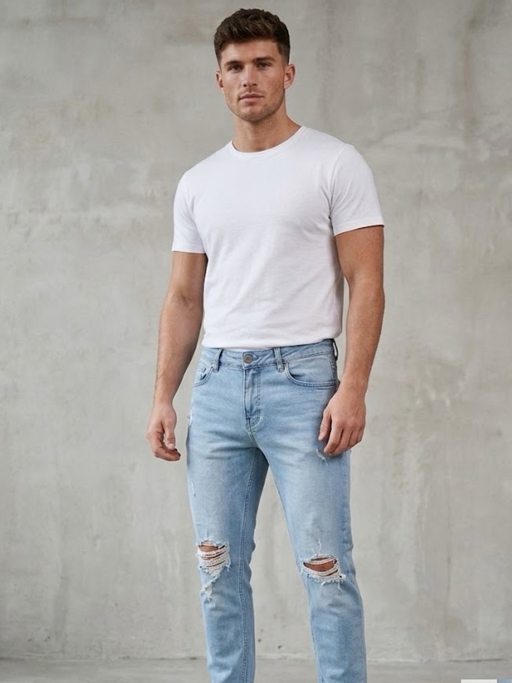 ASOS Men’s Light Blue Ripped Slim Jeans